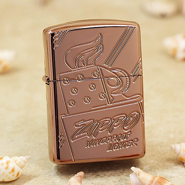 Zippo正品 盔甲斜底玫瑰金限量版 斜阳 48768