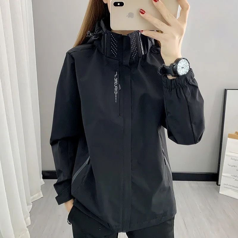 2025春季新款户外薄款冲锋衣LOGO男女款夹克外套上衣防风防水风衣