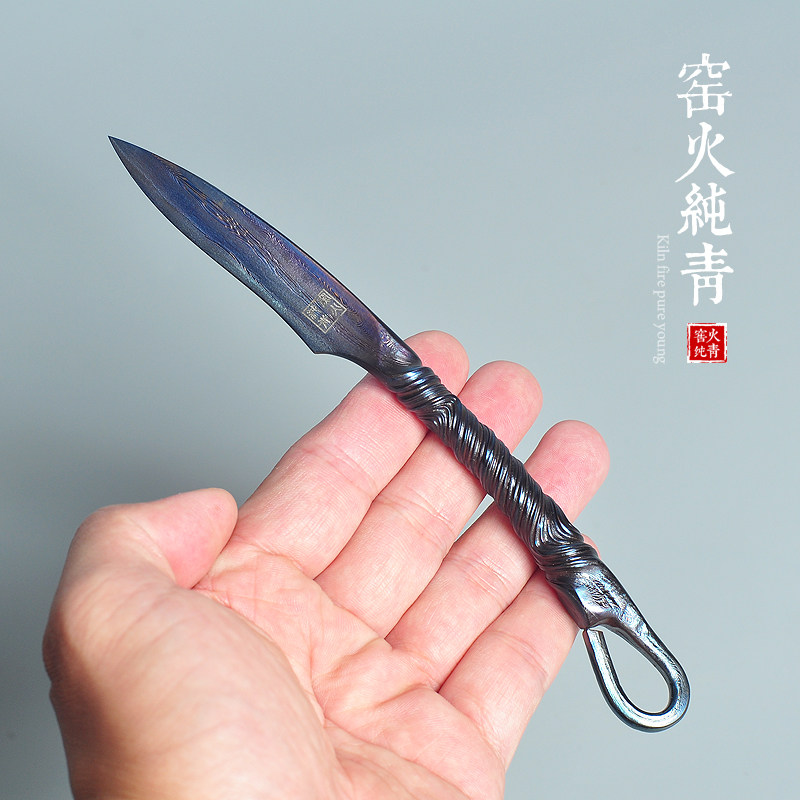 龙泉手工锻打普洱茶刀黑茶茶针茶锥茶道零配撬开茶专用非大马士革