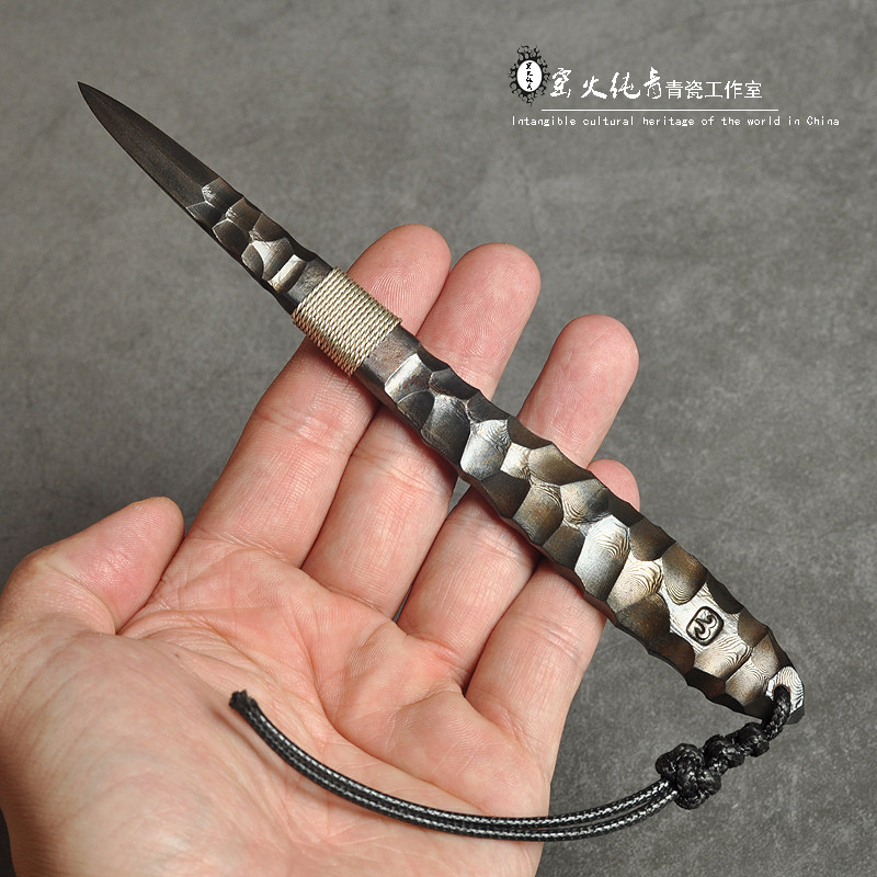 剑村胡小军龙泉纯手工茶刀茶针普洱茶刀撬茶器黑茶锥非大马士革钢