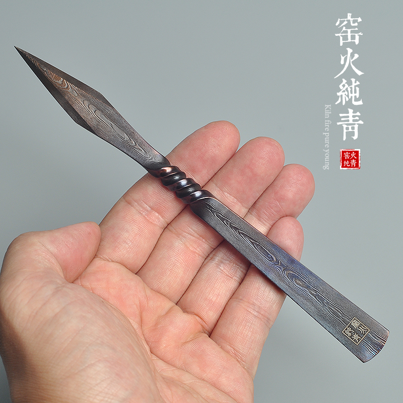 龙泉茶刀手工锻打茶针茶锥普洱茶