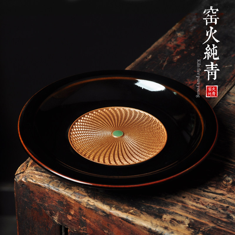 青瓷壶承干泡台圆形壶承壶盘子