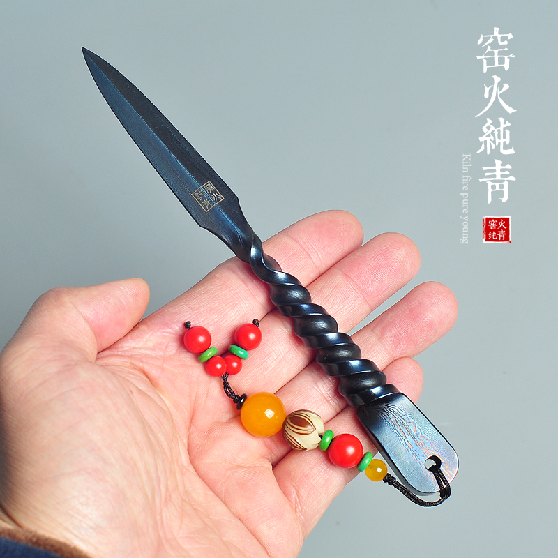 中式百炼钢普洱茶刀撬茶工具茶锥