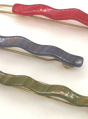 商城新品 法国MASEILINE发饰波浪简洁型板材手工制作一字夹 D1490