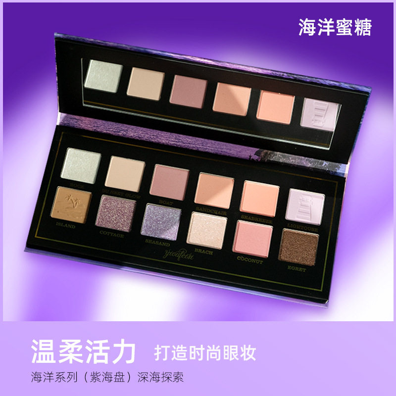 伊欧妃斯新款十二色大地色眼影盘美妆棕色眼影珠光哑光眼影盘懒人