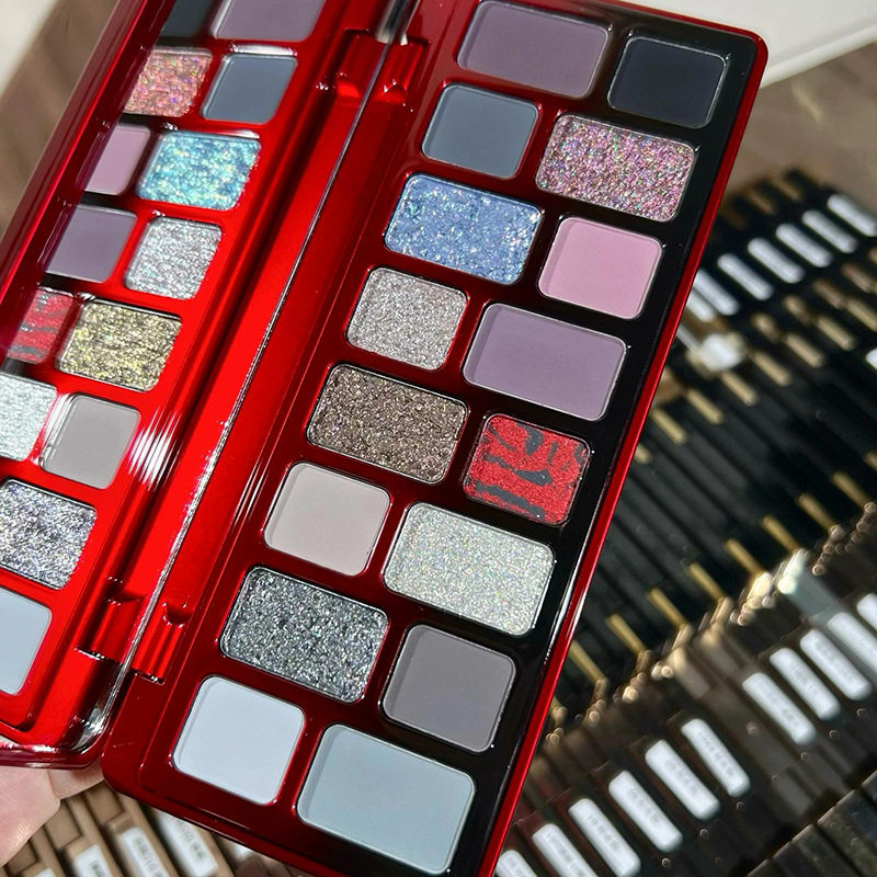 DIKALU小红书推荐16色眼影女浮生盘珠光灰蓝紫色烟熏变色龙舞台妆