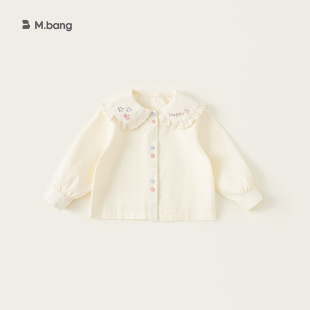 外穿 内搭花边娃娃领衬衣儿童绣花宽松衬衫 YAYA童装 女童简约长袖