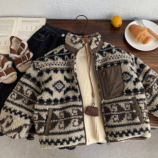 木野冬季儿童外套湖州织里童装男童韩版棉服毛毛衣中小童保暖上衣