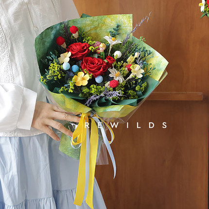 真花永生花束小王子玫瑰表白成人礼生日礼物男生博士毕业公仔