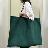12安加大帆布袋墨绿色大容量帆布包纯色显眼包环保袋定制购物袋大