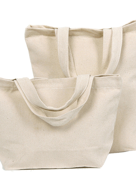 购物袋定做环保袋帆布袋拉链黑色纯棉布袋提袋单肩帆布包大小印刷