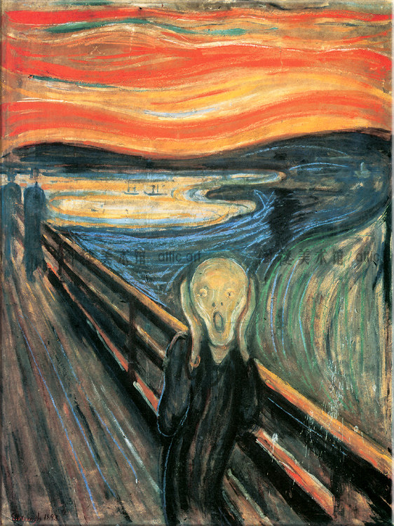呐喊 1893第1版 edvard munch 蒙克 装饰画 挪威艺术客厅书房酒吧
