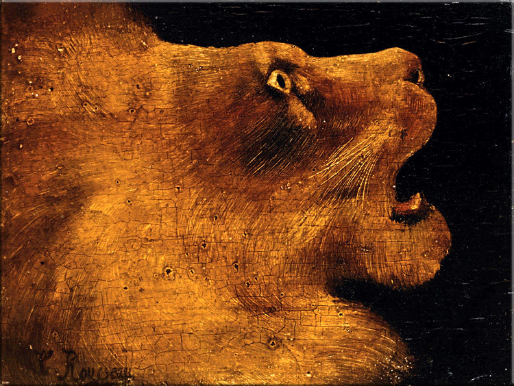 狮子头 henri rousseau 亨利卢梭艺术装饰画客厅书房玄关