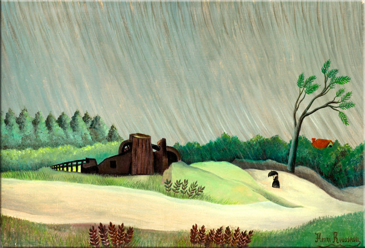 下雨的早晨 henri rousseau 亨利卢梭装饰画客厅书房玄关