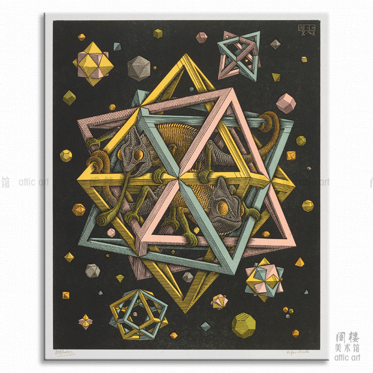 埃舍尔无框客厅书房酒吧装饰画