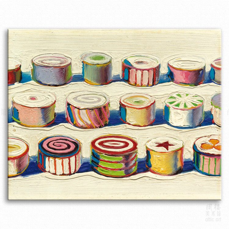 糖果 wayne thiebaud 第伯 波普装饰画酒吧咖啡馆饼屋甜品时装店