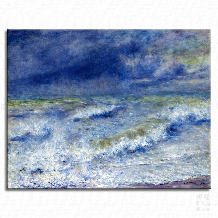 海浪 renoir 雷诺阿 艺术装饰画印象派艺术家居客厅书房卧室餐厅