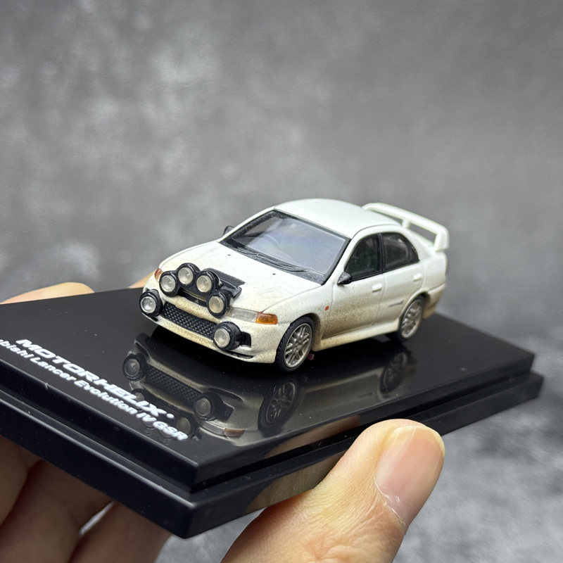MH 1/64 三菱蓝瑟 EVO IV 四代 带炮眼 泥泞版 合金汽车模型