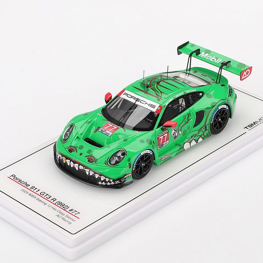 预售TSM 1:43 保时捷Porsche 911 GT3 R #77 2025 绿恐龙树脂车模