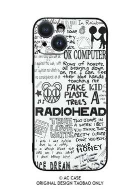 Radiohead电台司令摇滚乐队歌词周边彩绘手机壳苹果17e华为p80荣耀magic小米15红米note14vivopporealmeiqoo