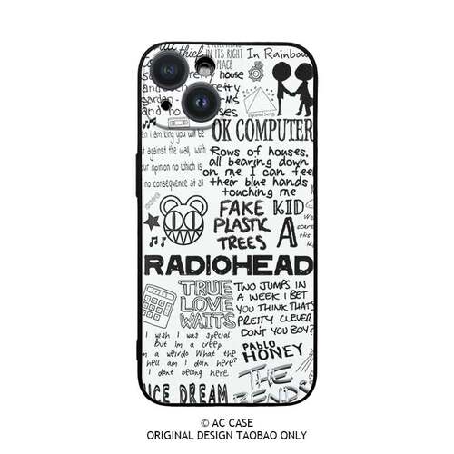 Radiohead电台司令摇滚乐队歌词周边彩绘手机壳苹果17e华为p80荣耀magic小米15红米note14vivopporealmeiqoo