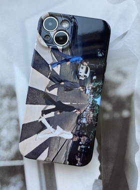 The Beatles披头士甲壳虫摇滚乐队手机壳abbey road专辑封面全包软壳硬壳玻璃壳适用苹果14 pro iPhone13 max