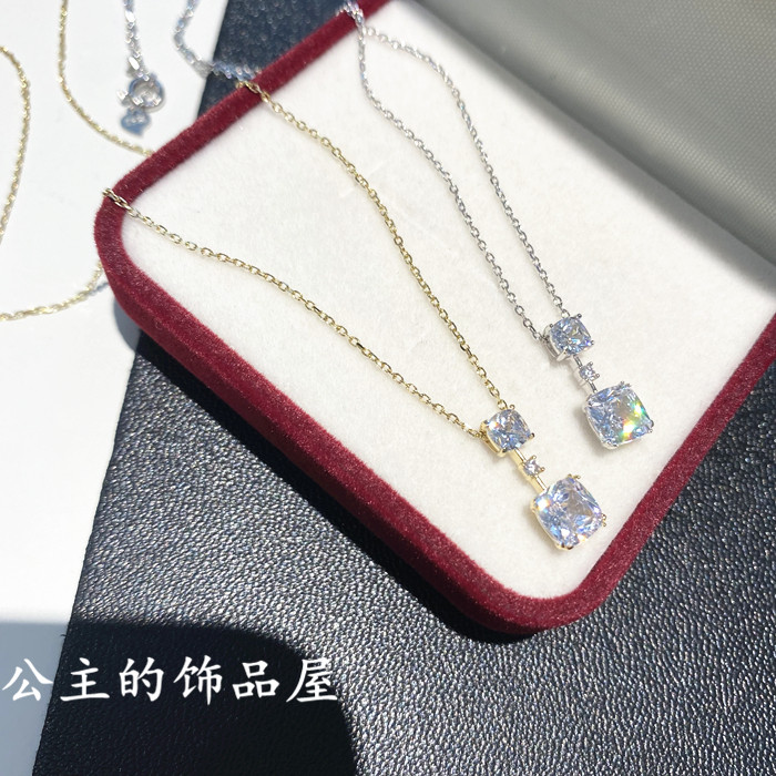 古丽百搭锆石925纯银锁骨链