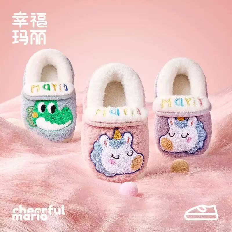 儿童棉鞋秋冬女童包跟棉拖鞋