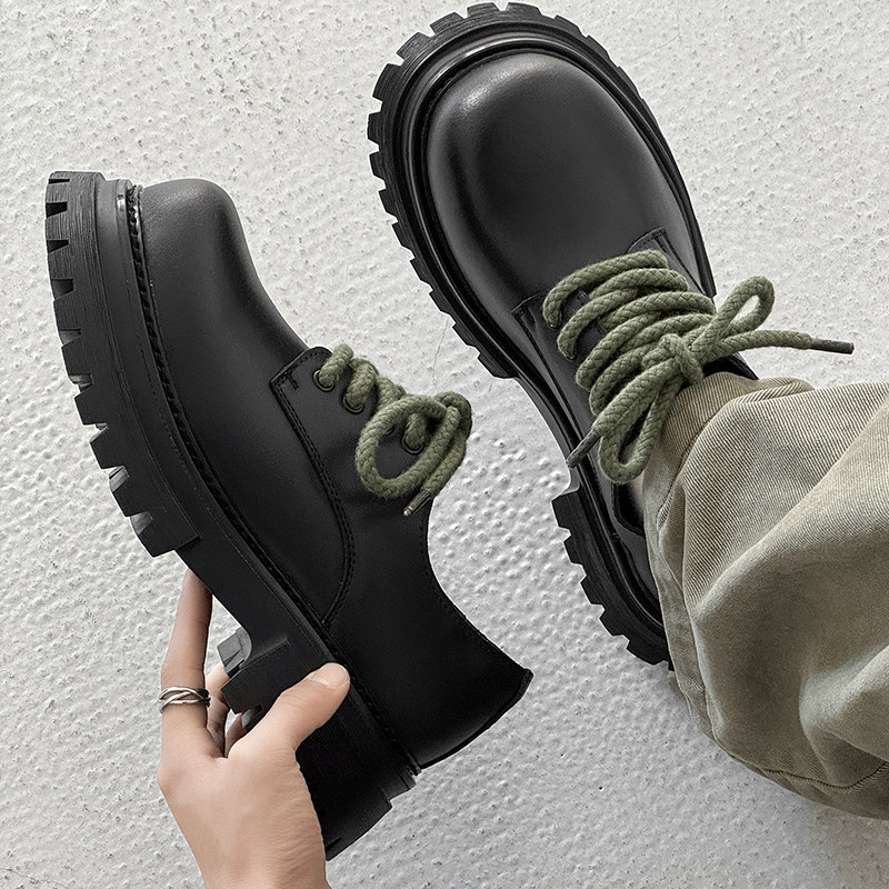 痞帅大头鞋子高级感厚底德比鞋