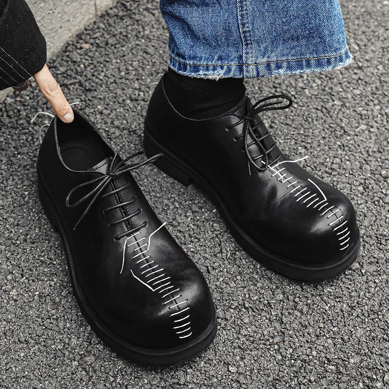 高级感休闲鞋年轻人厚底德比鞋