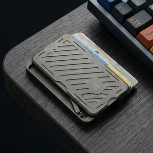 Puncube随身EDC推牌机械结构金属Mech Wallet卡包钱包 RFID防盗刷