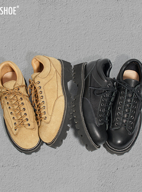 BLESS SHOE Mountain Hike固特异工艺低帮真皮登山鞋防水工装靴