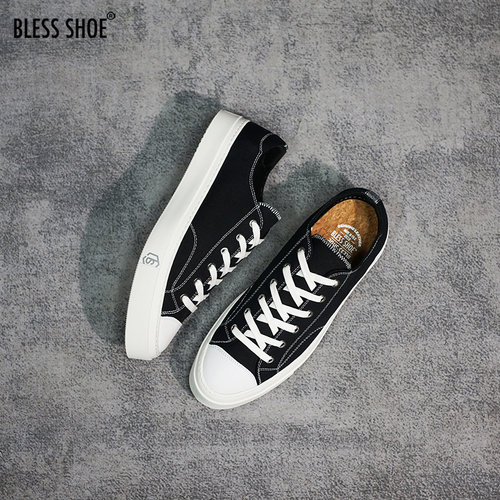 BLESS夏季透气反光线低帮帆布鞋