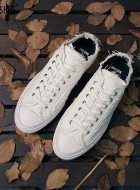 BLESS SHOE RAG 纯白限定小白鞋 手工制白色低帮帆布鞋男女休闲鞋