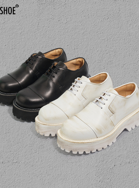 BLESS SHOE X kikat DERBY 固特异工艺厚底德比鞋 全真皮大头皮鞋