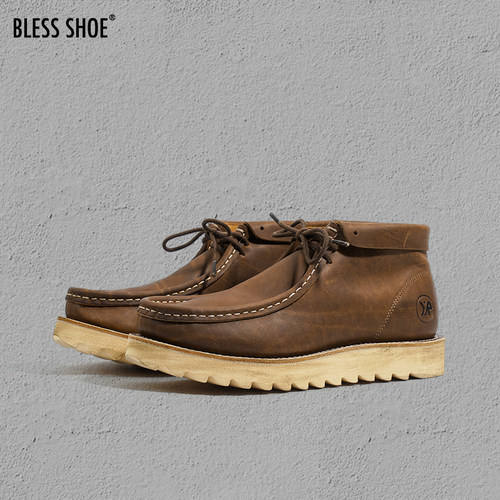 blessshoe固特异疯马牛皮袋鼠鞋