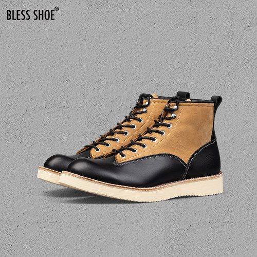 BLESSSHOE内外真皮复古风马丁靴