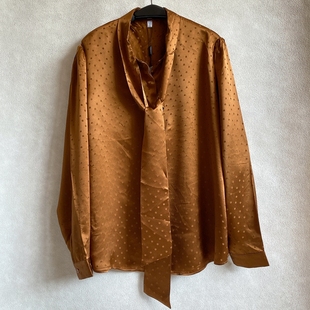 衬衫 Lilysilk莉莉秀客女士9652立体波点桑蚕丝飘带长袖 国现