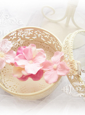 意大利罗马进口森系海滩风琴仙仙晕染粉色花瓣花朵女手链 5131