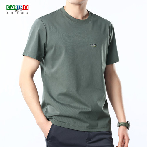 鳄鱼短袖T恤男圆领纯棉半袖上衣