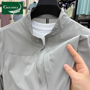 鳄鱼恤防晒衣男款防紫外线新款冰丝轻薄款透气高端钓鱼外套夹克男