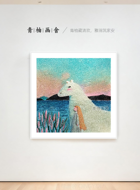 治愈系梦幻手绘油画抽象女孩挂画