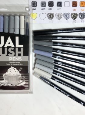 日本蜻蜓ABT软头水彩笔法国珠宝设计双头马克笔108色|新12色