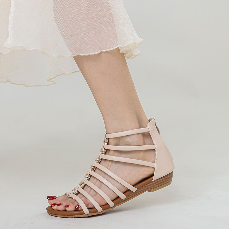 复古罗马凉鞋女2026夏季新款波西米亚民族风度假沙滩鞋包跟妈妈鞋