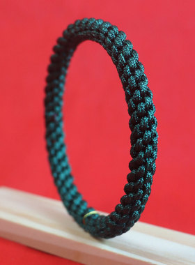 无扣手链墨绿色手绳隔断手圈百搭