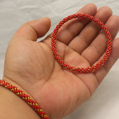 小碎金无扣本命年无接头红绳手工编织金红线手链男女姻緣情侣礼物
