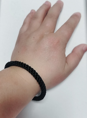 纯手工编织无扣无接头红绳手链女本命年男马年情侣简约黑色水手圈