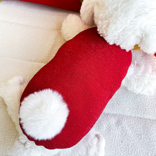 多哥小狗狗秋冬款衣服泰迪雪纳瑞新年喜庆夹棉马甲过年冬季保暖衣