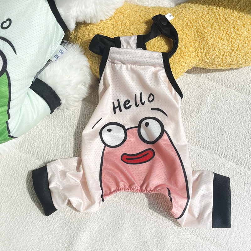 寵物狗狗貓咪衣服春夏薄款冰絲四腳衣泰迪比熊馬爾濟斯清涼吊帶衣
