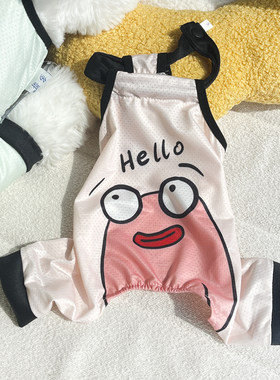 宠物狗狗猫咪衣服春夏薄款冰丝四脚衣泰迪比熊马尔济斯清凉吊带衣